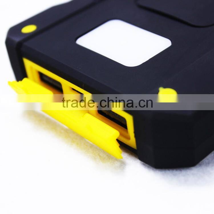 New arriving!!2016 Original developed waterproof Dual USB port 10000mAh solar power bank charger for mobile phone