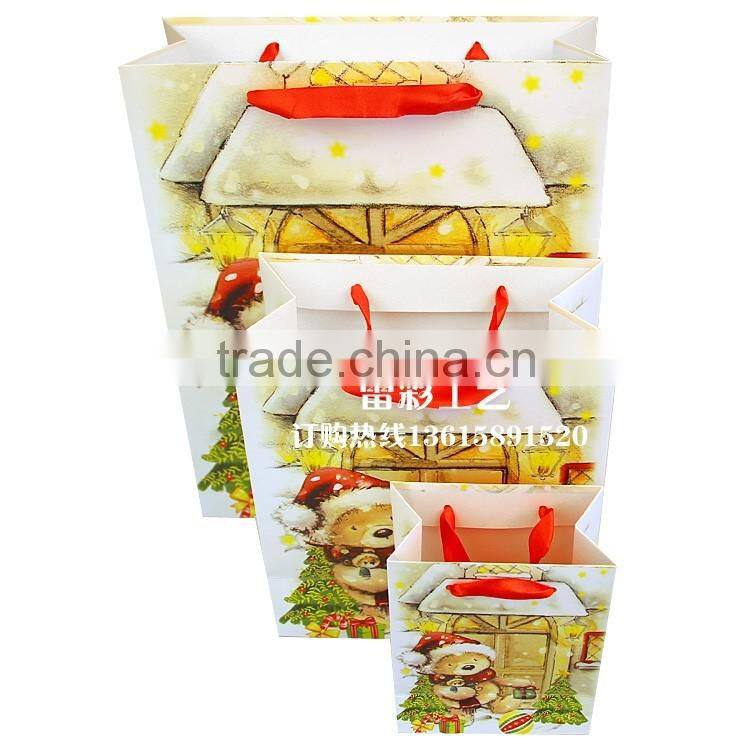 Direct factory machine made christmas gift paper bag