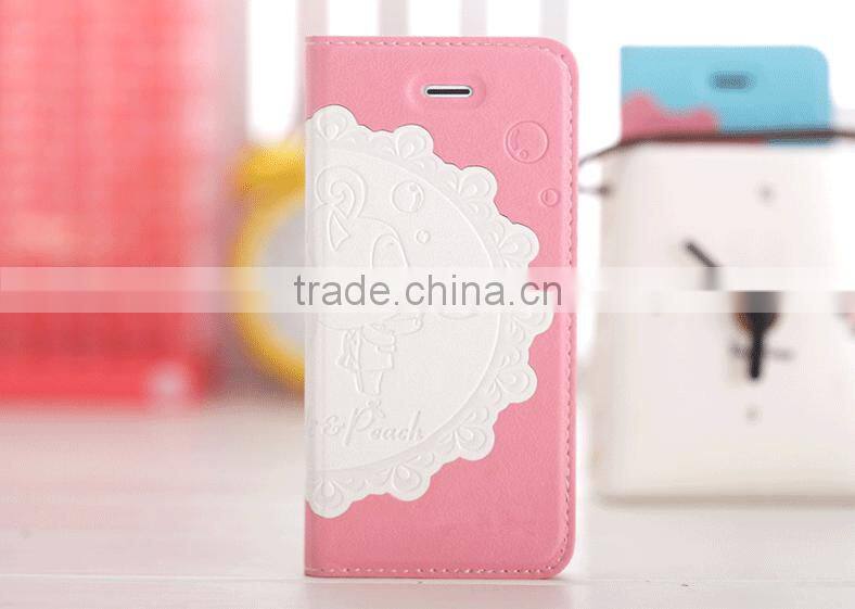 2015 Hot Selling Cartoon Flip Mobile Phone Case Cute Phone Cover For iPhone
