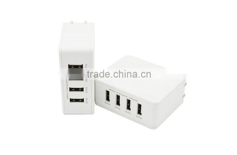 European Plug 4-PORT USB Charger Phone Charger
