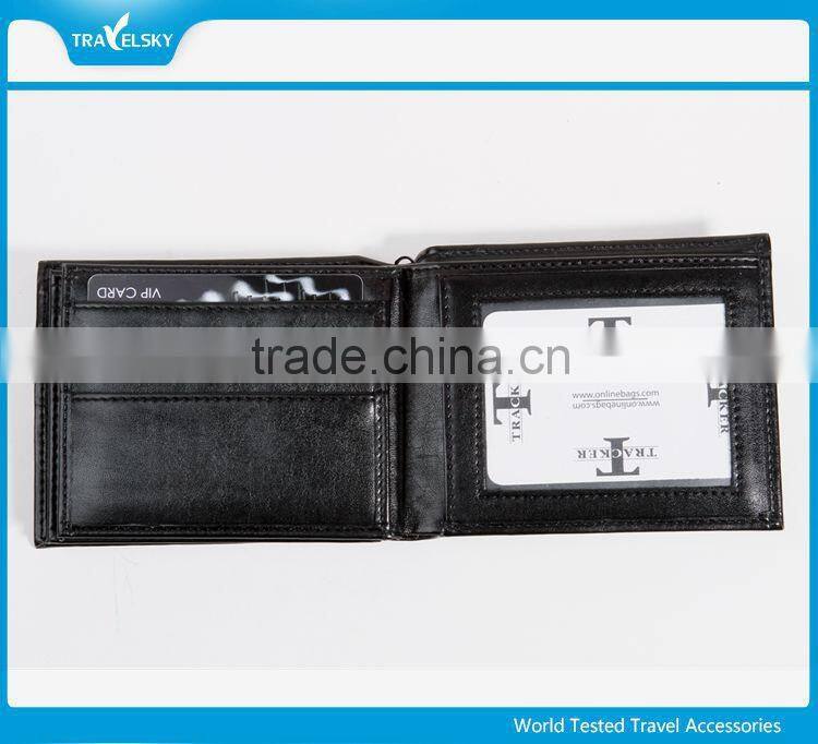 New design four fold durable young man leather RFID wallet