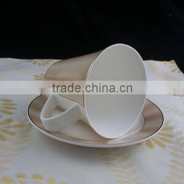 350ml gloden color mug cup and saucer