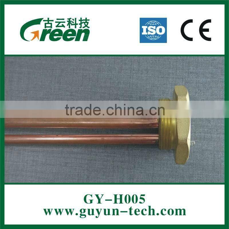 Straight copper Heating element tube with 1 1/4'' brass flange