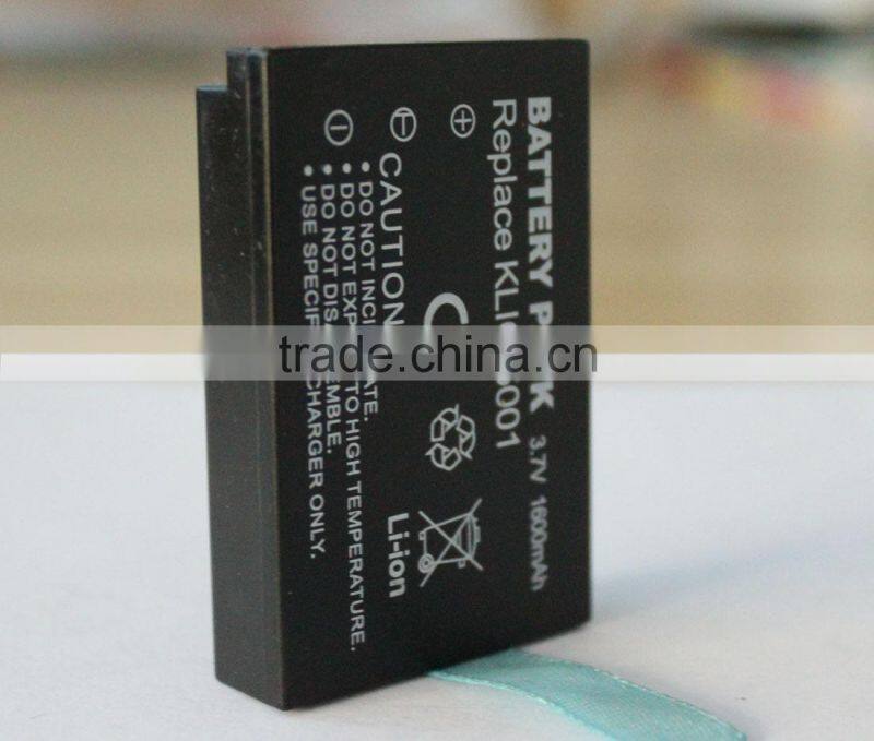 China manufacturer 3.7V 1600mAh digital camera battery replace KLIC-5001