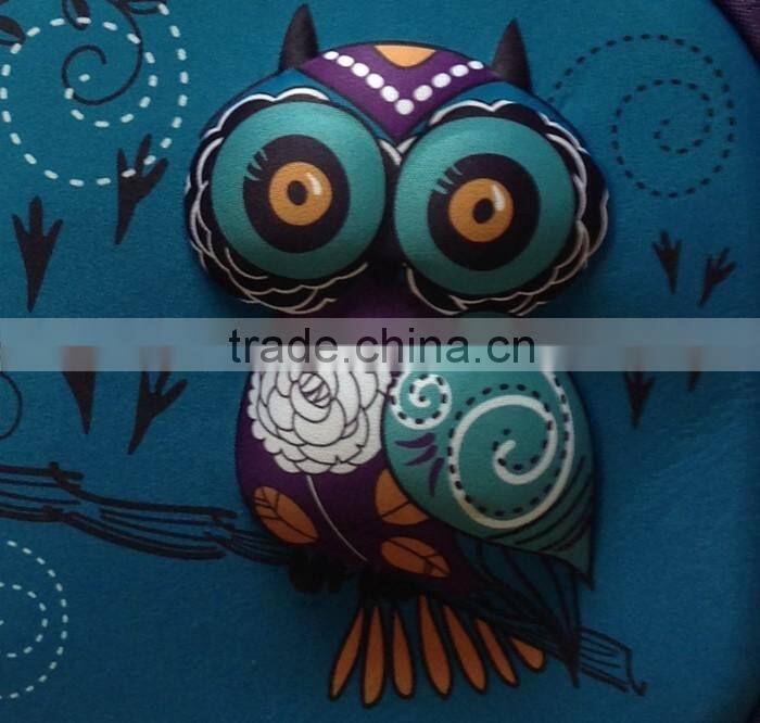 3D owl print school backpack girls beautiful school bags for kids
