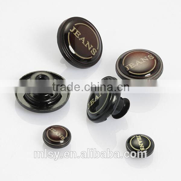Fashion man clothing zamak button silver jeans button name clothes button