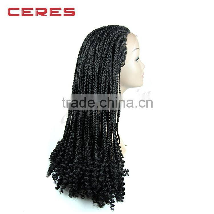 2016 hottest style 100% Japanese fiber lace front synthetic wig, kinky marley big braid wig