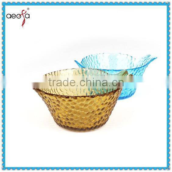 large flower shape clear fruit salad cheap glass salad bowls