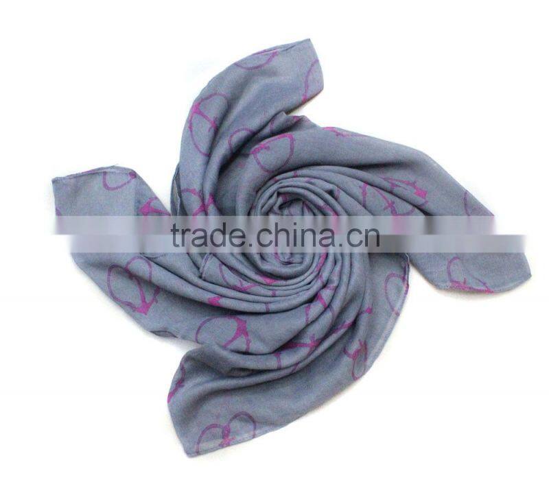 heart printed orange color women muslim head scarf