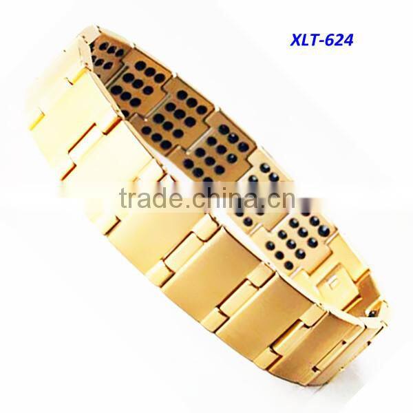 hot sale men's 4 in 1 bio energy elements magnetic bracelet, titanium health care bracelet