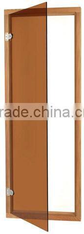 6mm-8mm Tempered sauna Glass Doors with aluminium frame (KD-7008)