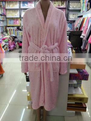 Plastic brushed fleece bathrobe made in China