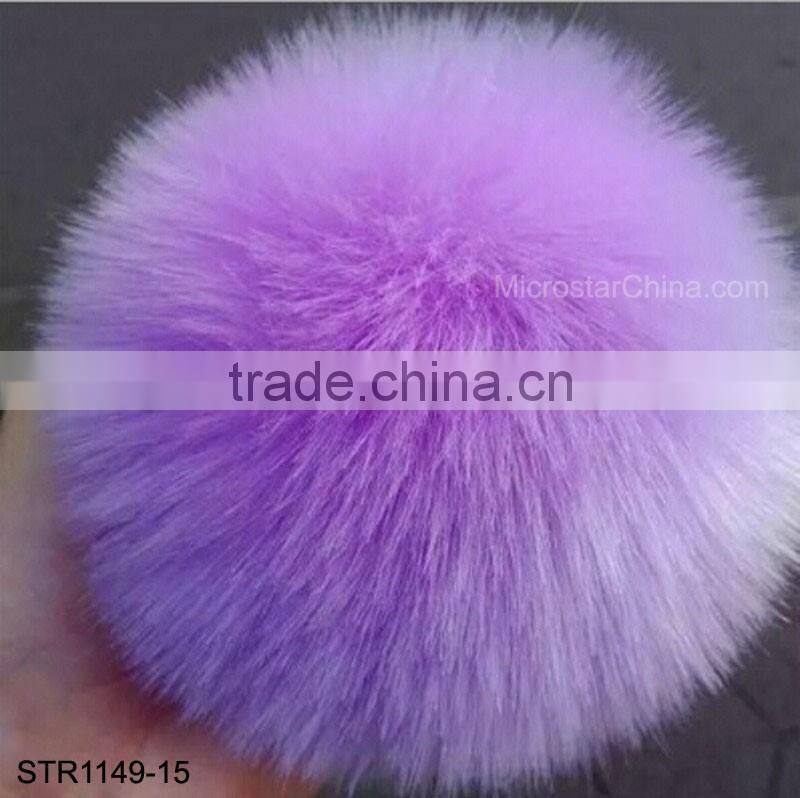 19 colors size of 10cm Cute Fluffy Ball imitation fox fur ball keychain Pendant Handbag Charm Keyring