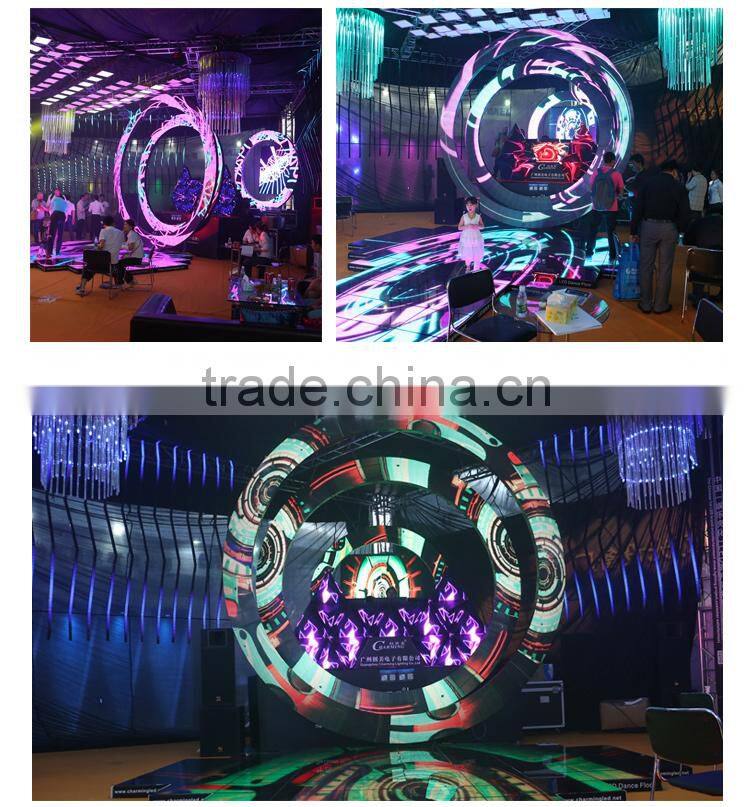 High brightness standing / hanging 3d video circular led screen display for night club decor