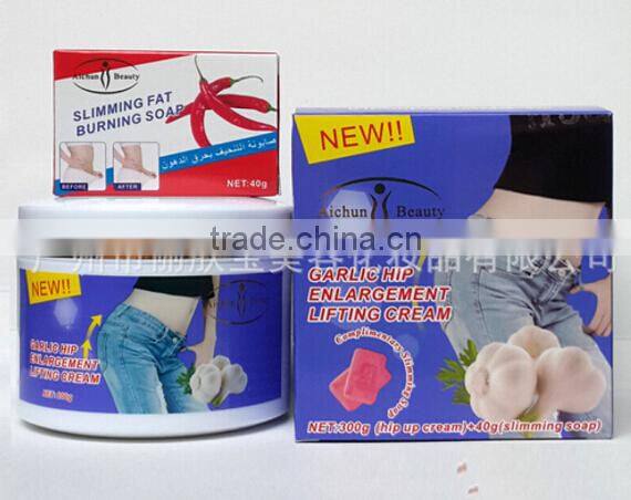 Aichun beauty 300g garlic hip enlargement lifting up cream + 40g slimming fat buring soap