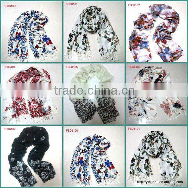 2012 Hot Sale Fashion drape viscose scarf (FS08102)