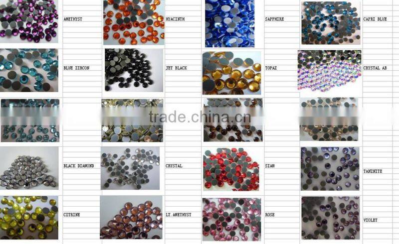 Wholesale manufacture strong glue tanzanite color iron on glue hot fix stone for Europe market customer