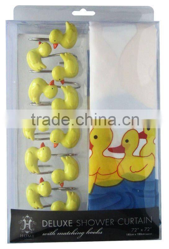yellow duck, bathroom shower curtain
