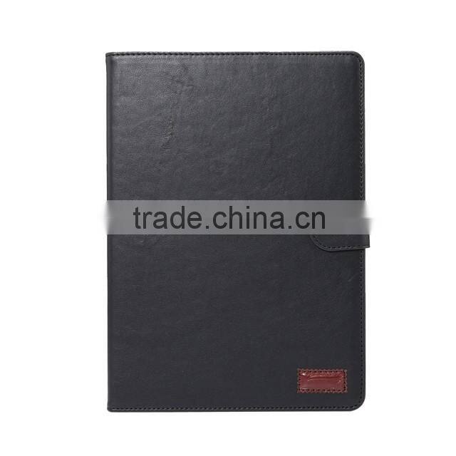 Shenzhen leather products manufacture business style tablet leather case, wallet stand leather phone case for ipad pro 9.7