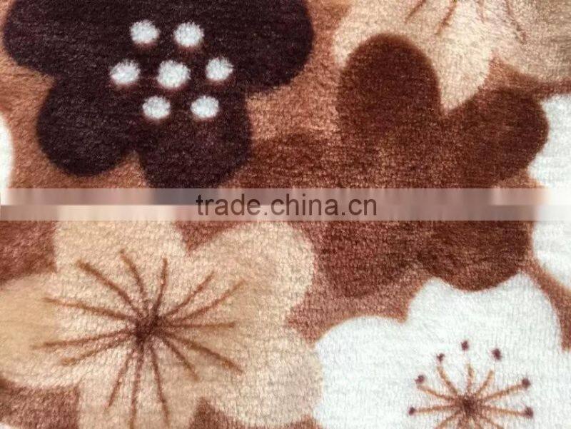 100% Polyester Artificial White Gladiolus Flowers Printed Super Soft Flannel for Carpeting