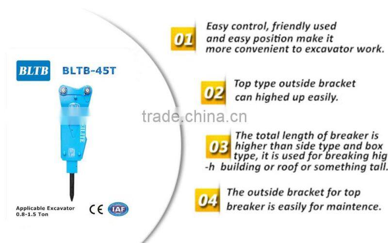 BLTB mini hydraulic breaker top type side type box type with 45mm chisel