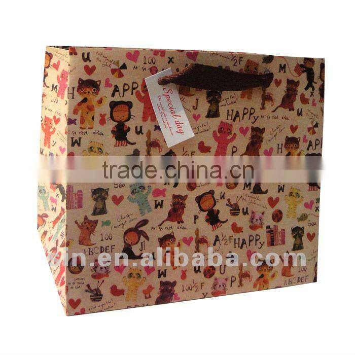 2013 High Quality Paper Gift Bag with ribbon