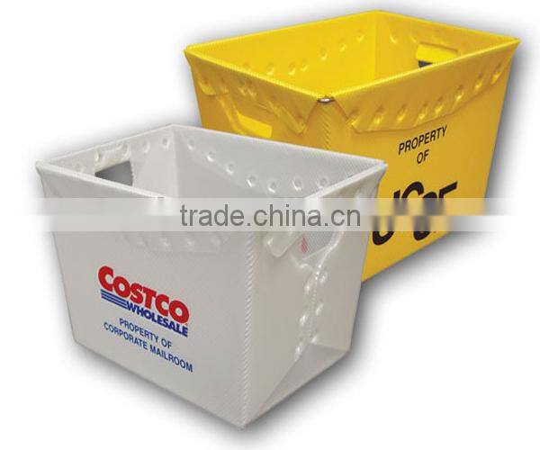 PP corrugated tote packaging box mailing tray,tote bin ,postal bin