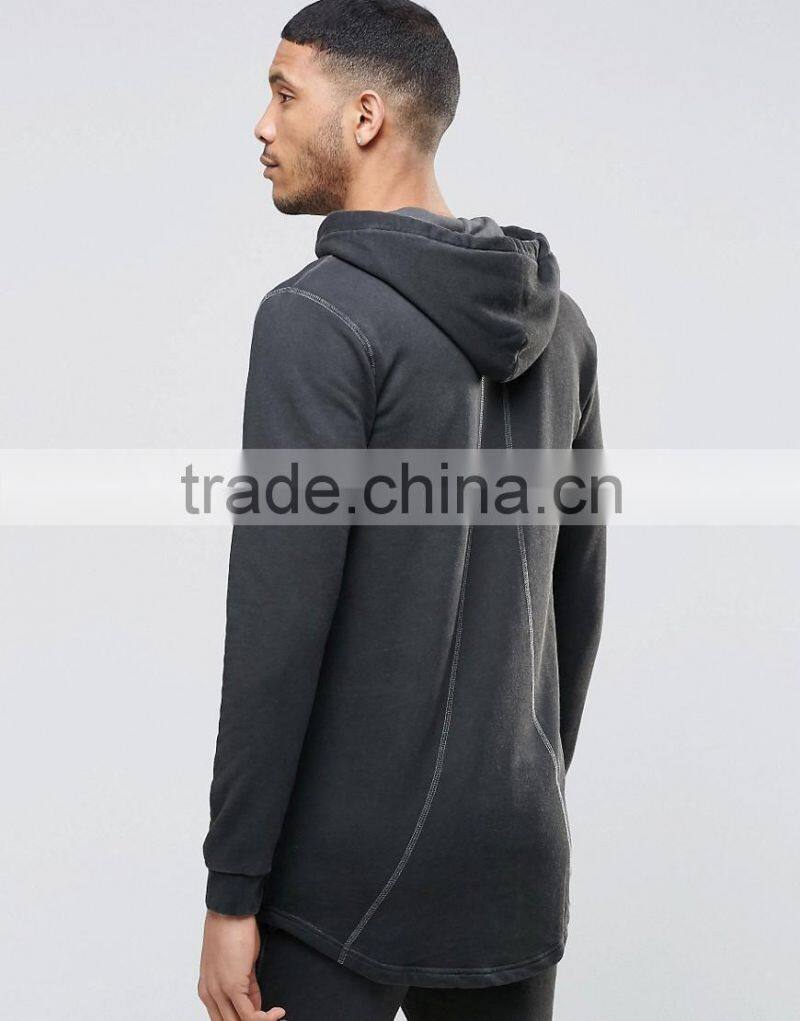 OEM good quality simple 50% black 100% cotton light weight men oversized casual ear hoodie