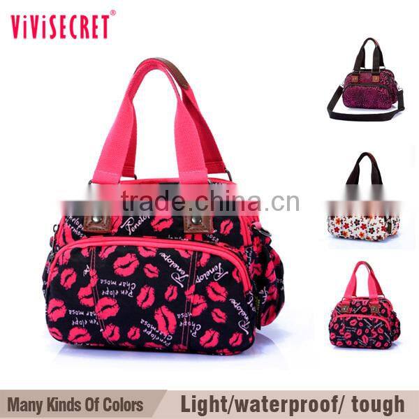 Fashion nylon bags oversized tote bag colorful flower handbags