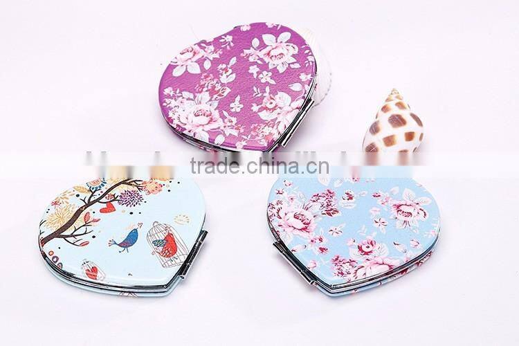 heart shape pocket mirror metal gift