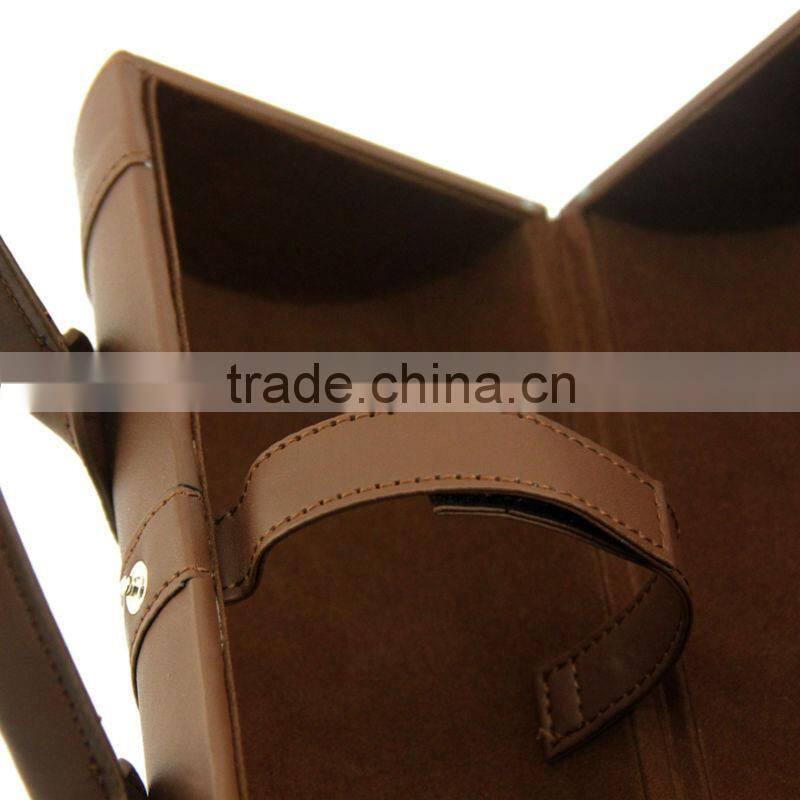 Brown new design PU leather wine bag