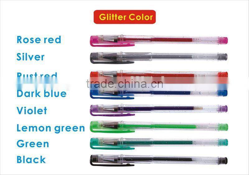 Glitter Color Hot Sale Gel Pen/color gel ink pen