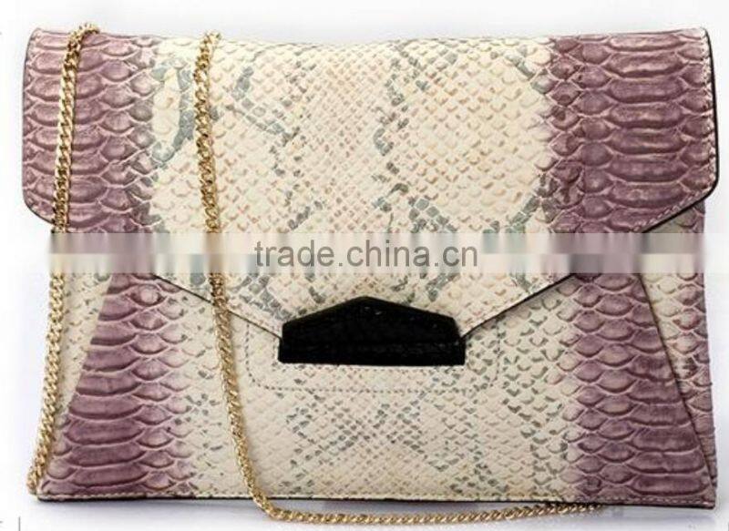 Snake skin women clutch evening bag