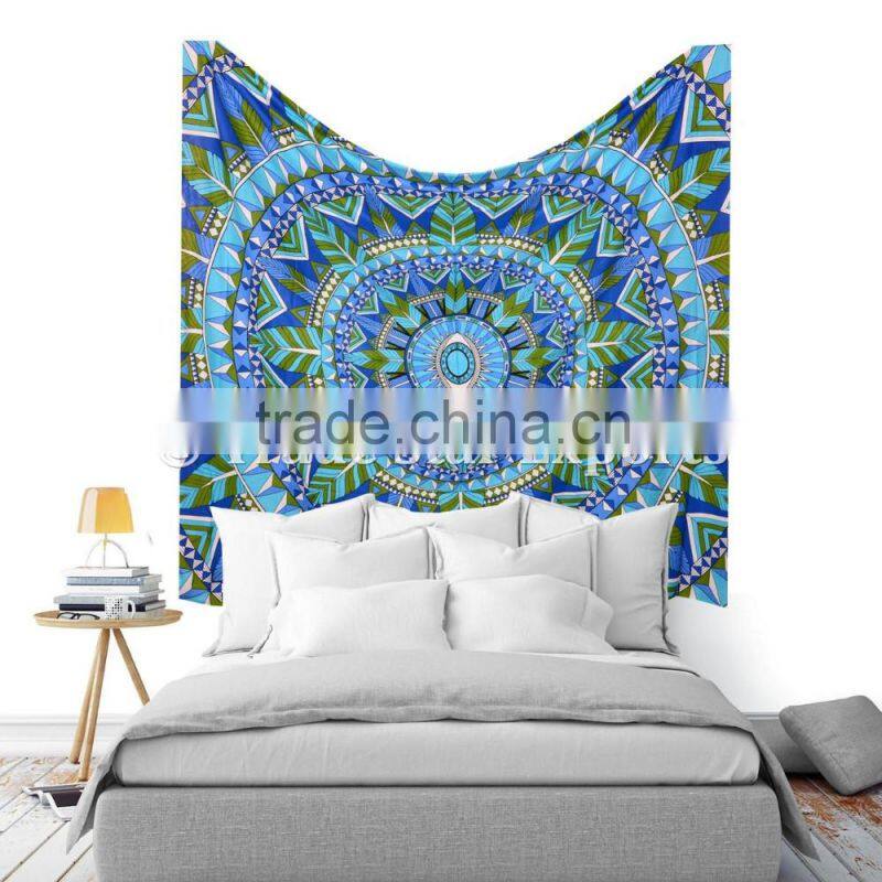 Tribal Mandala Queen Size Ombre Bohemiean Wall Art Hippie Cotton Curtain