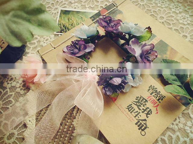 Handmade Paper Bridal Hair Accessory Flower Garland Artificial Hand Decoration and Garland for Festival and Wedding