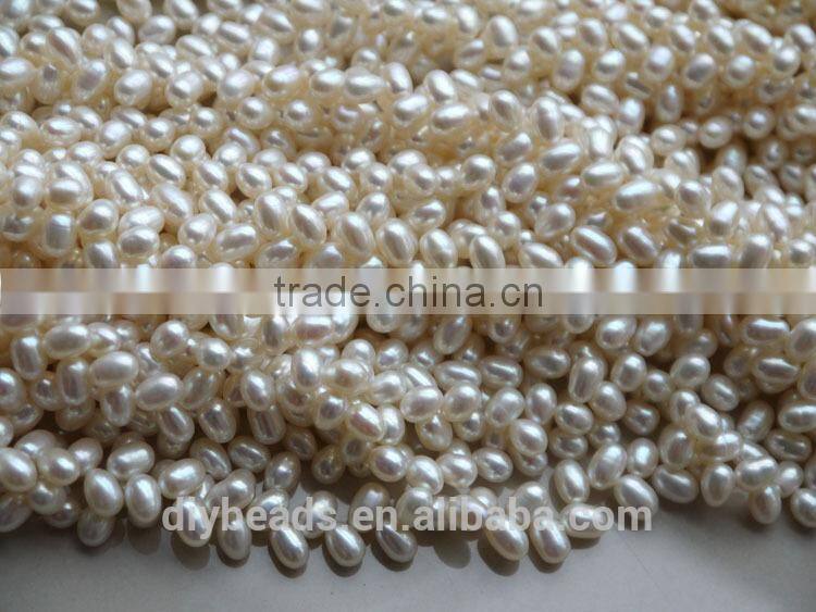 5-6mm Natural white Freshwater pearls price,AAA grade rice Pearls