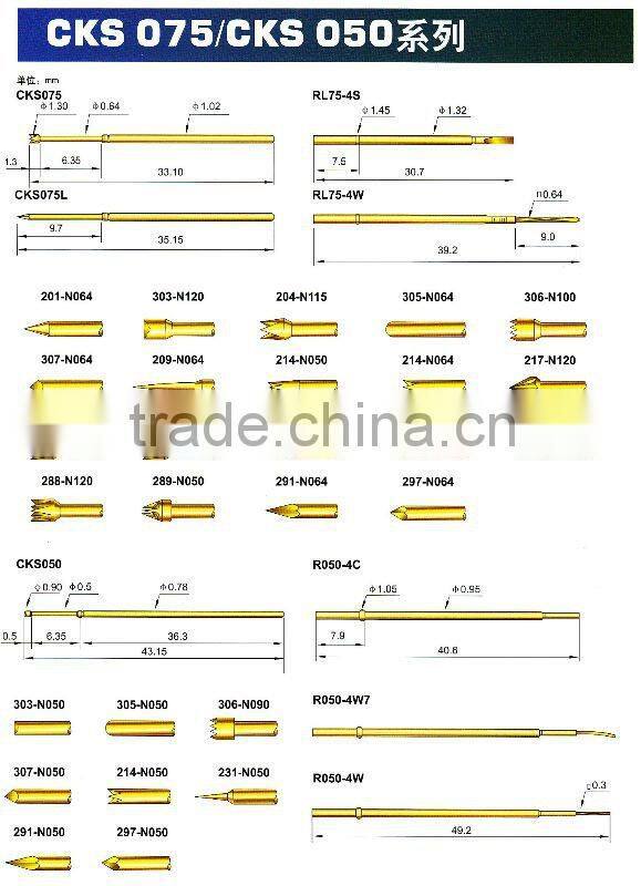 spring contact probe ,pcb test probe ,contact probe pin