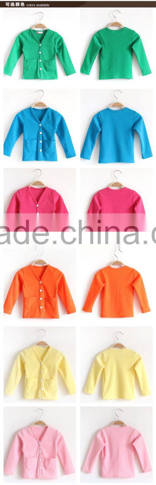 2015 cheap wholesale long sleeveless plain wool cardigans for kids