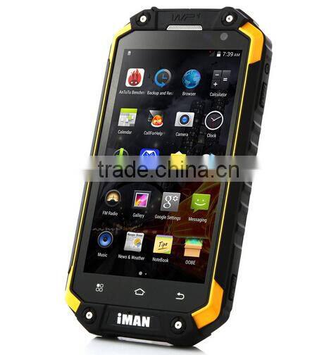iMAN i6 Walkie Talkie Smartphone IP68 Android 4.4 MTK6592 4.7 Inch 2GB 32GB NFC Yellow