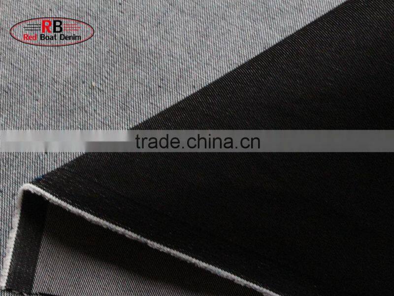 Factory Stock Lot 7oz Black twill 72%Cotton Denim Fabric