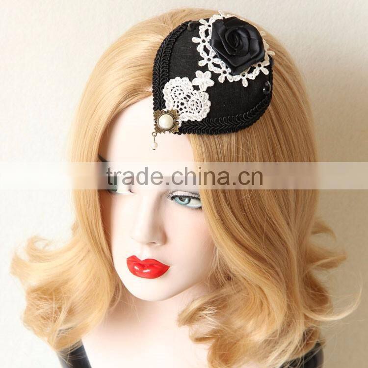 MYLOVE fashion party rose lace mini top hat handmade jewelry