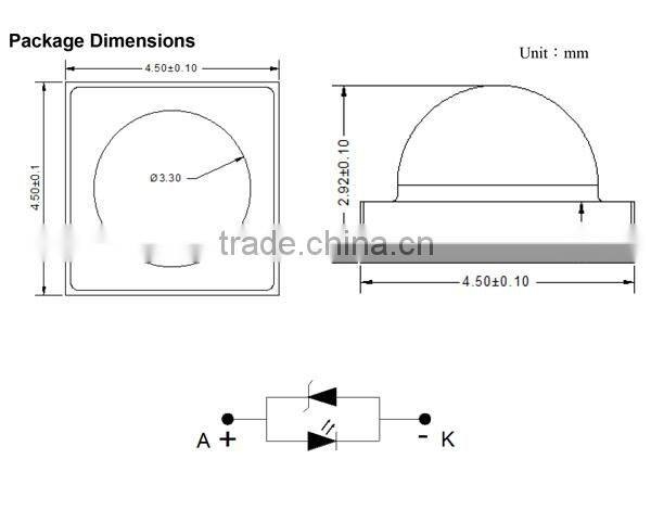 High Power 365nm Smd 4545 3w Uv Led