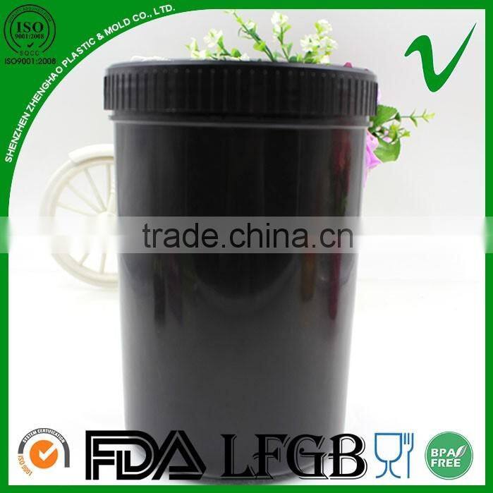 black 1000ml wild-mouth plastic ink water bottle with screw cap