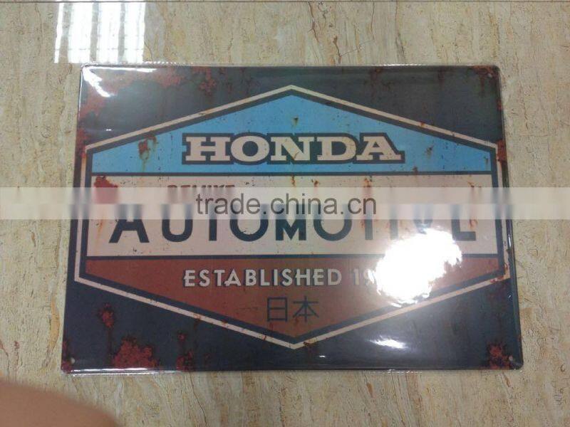 metal license embossed sign board