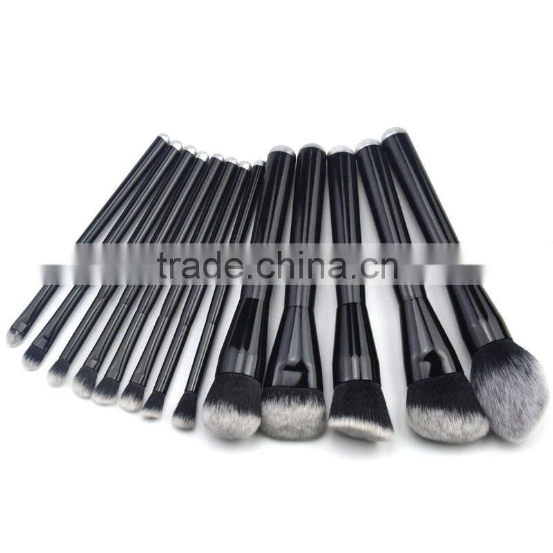 New style wooden handle classic black cosmetic makeup brushes professional free sample
