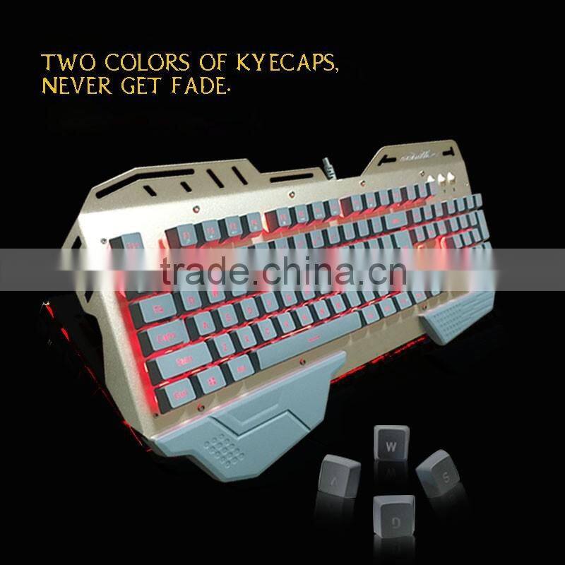 Hot sales ergonomic multimedia wired standard led game keyboard/qwerty/fingerboard