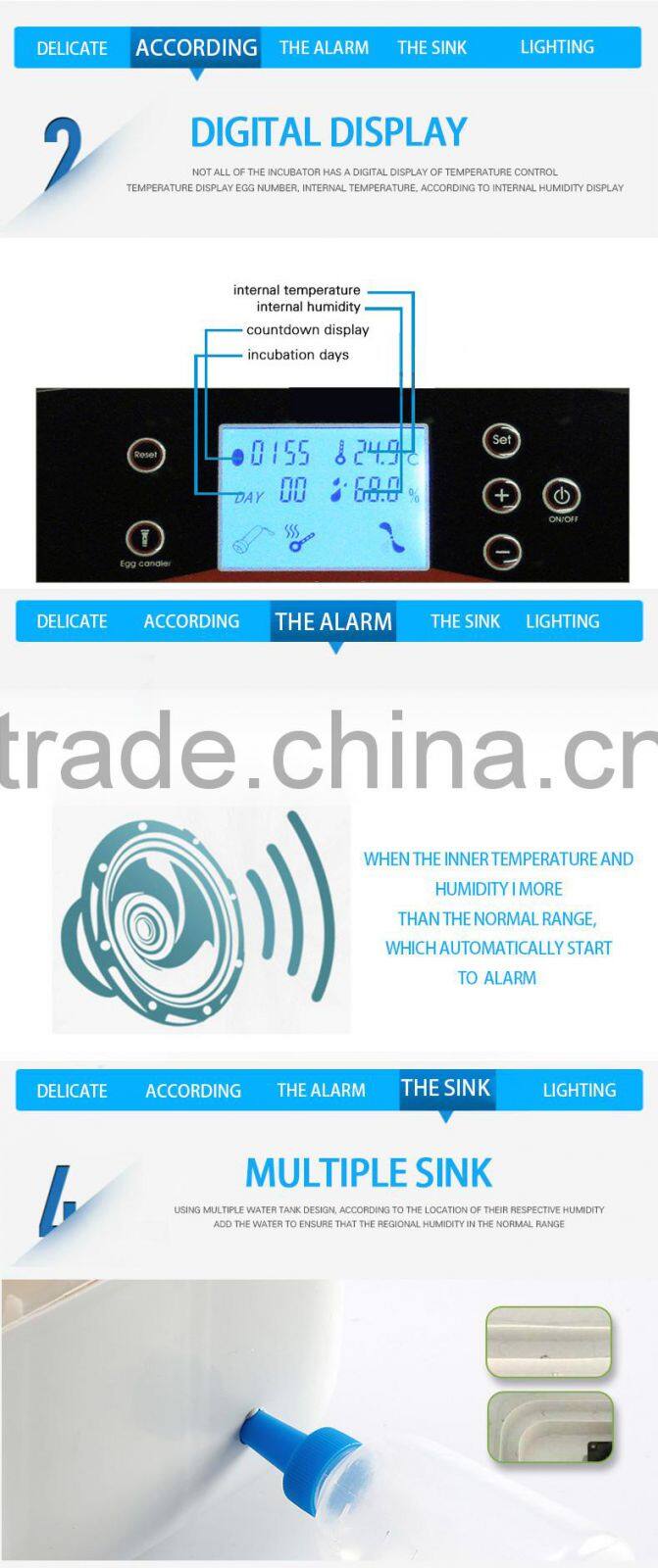 HHD Brand Auto Turning Chicken Egg Incubator Price in Dubai for Sale YZ-56S