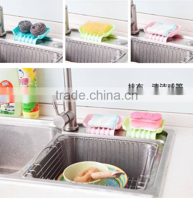 Candy-color drainging storage box with sucking-disc soap box(three pieces)