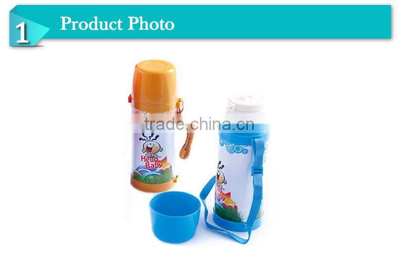 2014Funny children baby double wall vacuum glass inner flask milk bottle