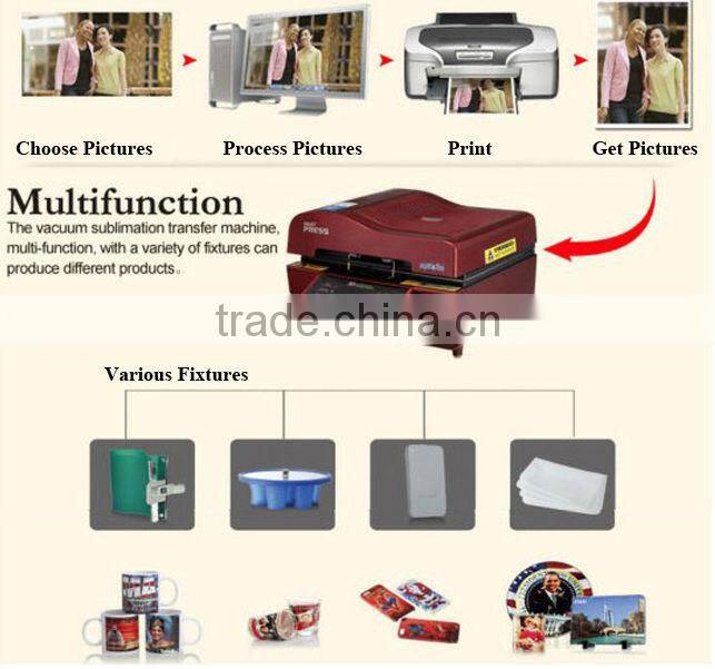 Free shipping 3D Sublimation Vacuum Heat Press Machine